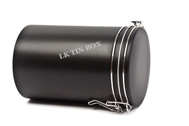 Chiny Metal Wire Wire Cookie Tins Empty Matte Black Round Tin Box For Tea / Coffee dostawca