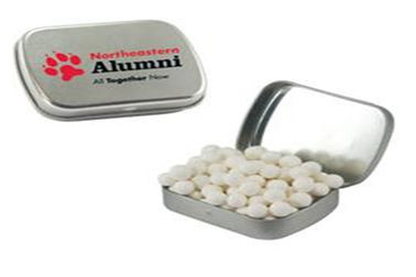 Niestandardowe logo drukowane metalowe blaszane pudełko 150g Food Grade Małe owalne pudełko Candy Tin dostawca